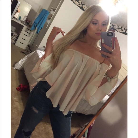 Strapless with bell sleeve Top - Picture 2 of 3